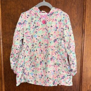 Indigo Multicolor Floral Hooded Coat